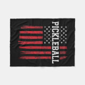 Pickleball Proud American Flag Usa Patriot Fleecedecke (Vorderseite (Horizontal))