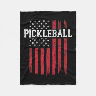 Pickleball Proud American Flag Usa Patriot Fleecedecke