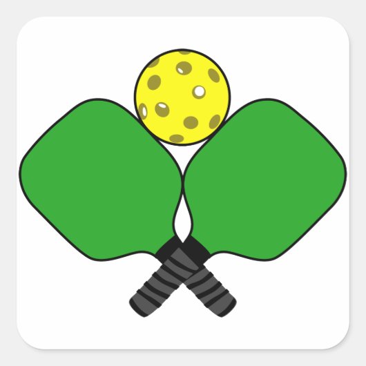 Pickleball Quadratischer Aufkleber (Vorderseite)