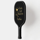 Pickleball Queen Black and Gold mit Namen Pickleball Schläger (Links)