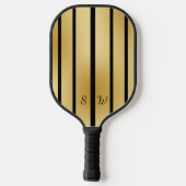 Pickleball Queen Black and Gold mit Namen Schläger (Rückseite)