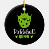 Pickleball Queen Funny Pickle Ball Queen Keramik Ornament (Hinten)