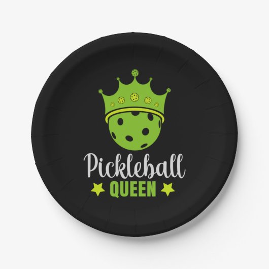 Pickleball Queen Funny Pickle Ball Queen Pappteller (Vorderseite)