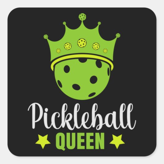 Pickleball Queen Funny Pickle Ball Queen Quadratischer Aufkleber (Vorderseite)