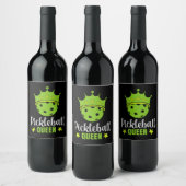 Pickleball Queen Funny Pickle Ball Queen Weinetikett (Flaschen)