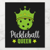 Pickleball Queen Funny Pickle Ball Queen Weinetikett (Einzelnes Label)