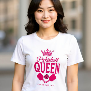 Pickleball Queen Funny Pink Personalisiertes Gesch Tri-Blend Shirt
