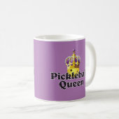 Pickleball Queen, Gelbball Lila, Goldkrone Kaffeetasse (VorderseiteRechts)