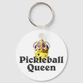 Pickleball Queen, Gelbball Lila, Goldkrone Schlüsselanhänger