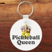 Pickleball Queen, Gelbball Lila, Goldkrone Schlüsselanhänger (Vorderseite)