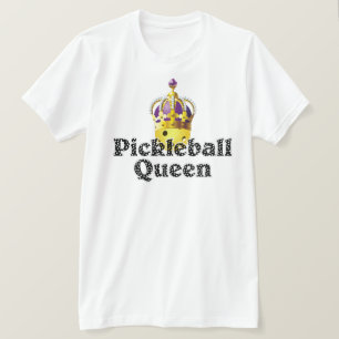 Pickleball Queen, Gelbball Lila, Goldkrone T-Shirt