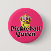 Pickleball Queen - Gelbe Pickleball-Krone Button (Vorderseite)