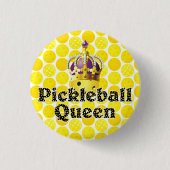 Pickleball Queen - Gelbe Pickleball-Krone Button (Vorderseite)