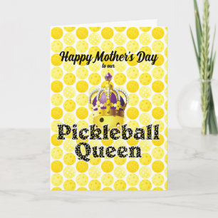 Pickleball Queen - Gelbe Pickleball-Krone Karte