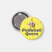 Pickleball Queen - Gelbe Pickleball-Krone Magnet (Vorderseite/Rückseite)