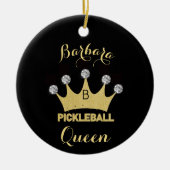 Pickleball Queen Glam Glitz Monogram Name Gold Keramik Ornament (Vorne)