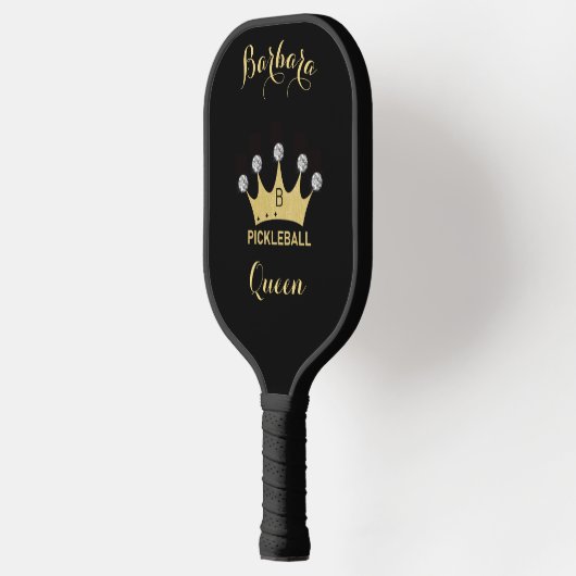 Pickleball Queen Glam Glitz Monogram Name Gold Pickleball Schläger (Links)