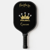 Pickleball Queen Glam Glitz Monogram Name Gold Schläger (Vorderseite)