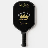 Pickleball Queen Glam Glitz Monogram Name Gold Schläger (Rückseite)