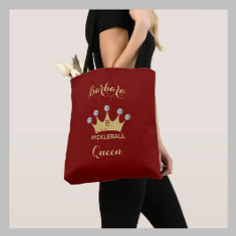 Pickleball Queen Glam Glitz Monogram Name Gold Tasche