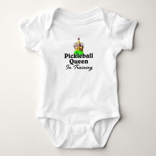 Pickleball Queen - Green Pickleball Wear Crown Baby Strampler (Vorderseite)