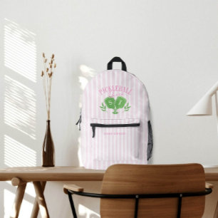 Pickleball Queen Logo Monogram Individuelle Name Bedruckter Rucksack