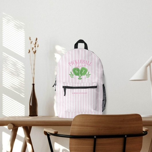 Pickleball Queen Logo Monogram Individuelle Name Bedruckter Rucksack
