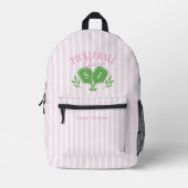 Pickleball Queen Logo Monogram Individuelle Name Bedruckter Rucksack (Vorderseite)