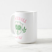 Pickleball Queen Logo Monogram Individuelle Name Kaffeetasse (Vorderseite Links)