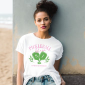 Pickleball Queen Logo Monogram Individuelle Name T-Shirt