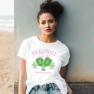 Pickleball Queen Logo Monogram Individuelle Name T-Shirt