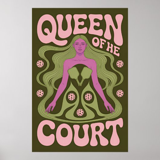 Pickleball Queen Of The Court Art Poster (Vorne)