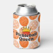 Pickleball Queen Orange Ball in Crown Personalisie Dosenkühler (Kanne Vorderseite)