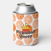 Pickleball Queen Orange Ball in Crown Personalisie Dosenkühler (Kanne Rückseite)