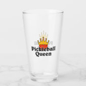Pickleball Queen Orange Ball in Crown Personalisie Glas (Rückseite)