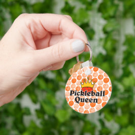 Pickleball Queen - Orange Ball Wear Gold Crown Schlüsselanhänger