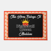 Pickleball Queen - Orange Pickleball Personalisier Fußmatte (Vorderseite)