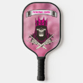 Pickleball Queen Pink Mit Monogramm Schläger (Rückseite)