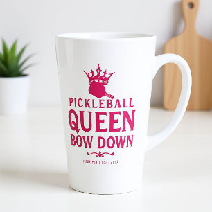 Pickleball Queen Pink Personalisiertes Geschenk Fu Milchtasse