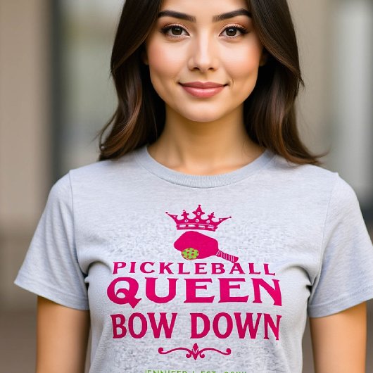 Pickleball Queen Pink Personalisiertes Geschenk fü T-Shirt