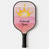 Pickleball Queen Pink Wasserfarbe Mit Monogramm Pi Schläger (Rückseite)