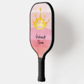 Pickleball Queen Pink Wasserfarbe Mit Monogramm Pi Schläger (Links)