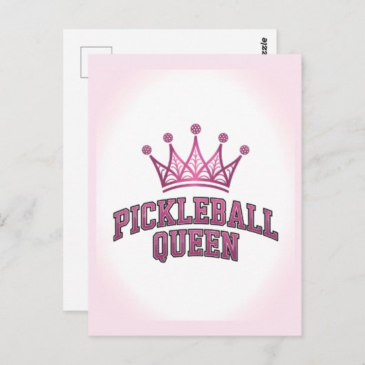 Pickleball Queen Postcard Postkarte (Vorne/Hinten)