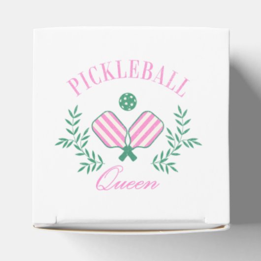 Pickleball Queen | Rosa und Weiß gestrichen Geschenkschachtel (Oben)