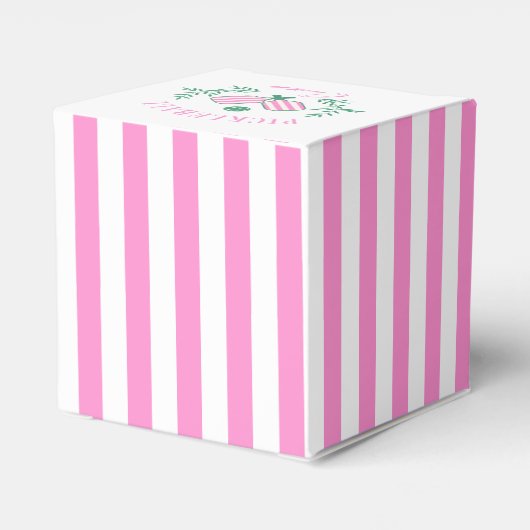 Pickleball Queen | Rosa und Weiß gestrichen Geschenkschachtel (Rückseite)