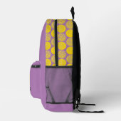 Pickleball Queen Yellow Ball Lila Goldkrone Bedruckter Rucksack (Rechts)