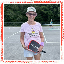 Pickleball Queen, Yellow Ball Purple, Gold Crown T-Shirt