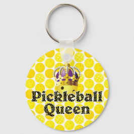 Pickleball Queen - Yellow Pickleball Wearing Crown Schlüsselanhänger