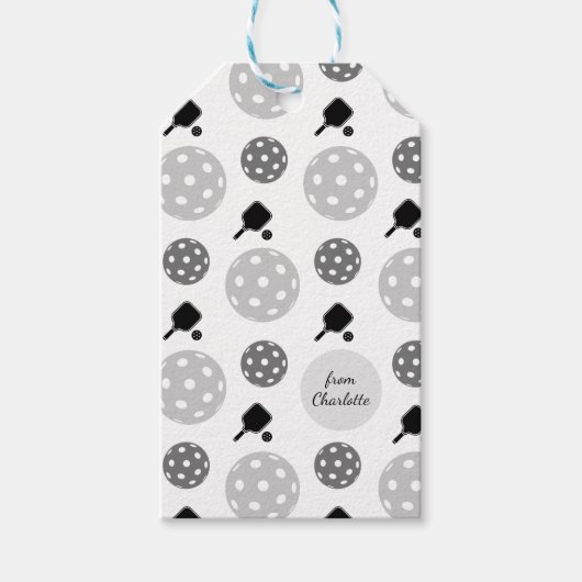 Pickleball Rackle Ball Monogram Kids Name Geschenkanhänger (Vorderseite)