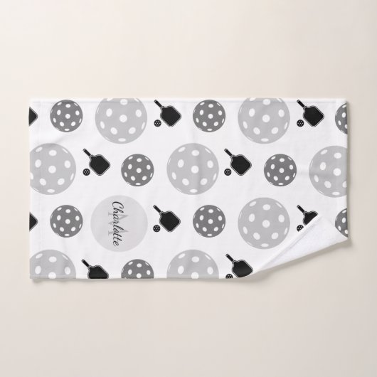 Pickleball Rackle Ball Monogram Kids Name Handtuch (Handtuch)